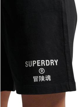 Short Superdry Code Core Sport Preto para Mulher