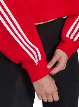 Sweat Adidas Adicolor Capuz Crop Vermelho Mulher