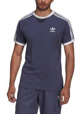 T-Shirt Adidas 3 Bandas Azul Marinho para Homem