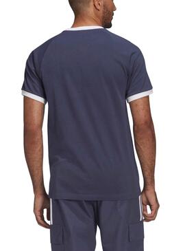 T-Shirt Adidas 3 Bandas Azul Marinho para Homem