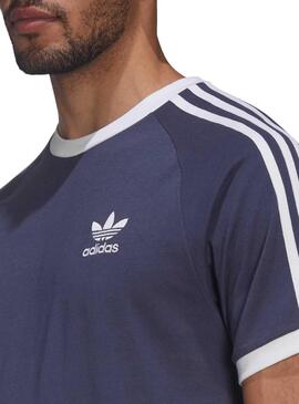 T-Shirt Adidas 3 Bandas Azul Marinho para Homem