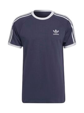 T-Shirt Adidas 3 Bandas Azul Marinho para Homem