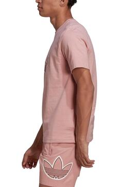 T-Shirt Adidas Outline Logo Rosa para Homem