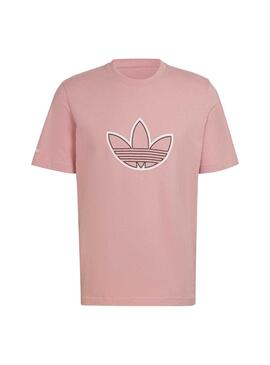 T-Shirt Adidas Outline Logo Rosa para Homem