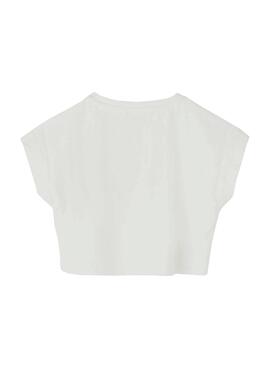 T-Shirt Name It Vilma Crop Aloha Branco para Menina