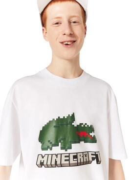 T-Shirt Lacoste x Minecraft Branco Unissex