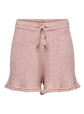 Short Only Lina Ruffle Rosa para Mulher