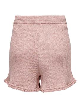 Short Only Lina Ruffle Rosa para Mulher