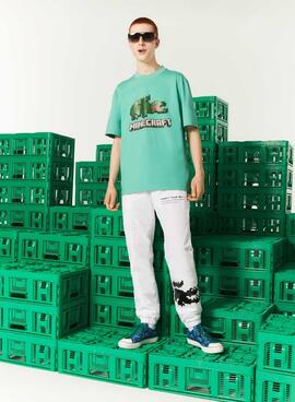 T-Shirt Lacoste x Minecraft Verde Unissex