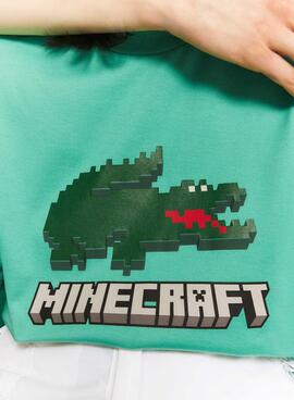 T-Shirt Lacoste x Minecraft Verde Unissex