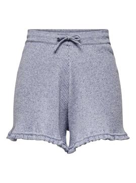 Short Only Lina Ruffle Azul para Mulher