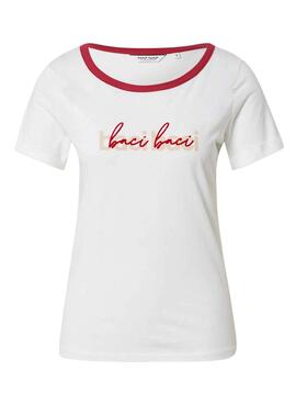 T-Shirt Naf Naf BaciBaci Branco para Mulher
