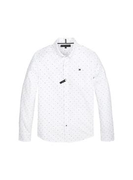 Camisa Tommy Hilfiger Strech Poplin Branco Criança