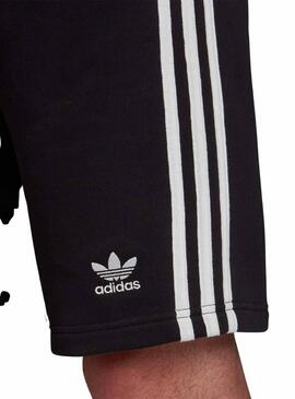 Bermuda Adidas 3 Bandas Preto para Homem