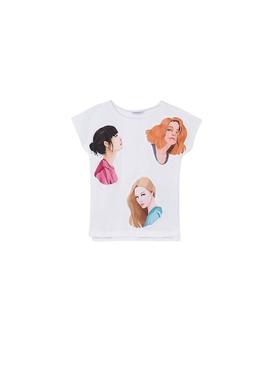 T-Shirt Mayoral Face Branco Para Menina
