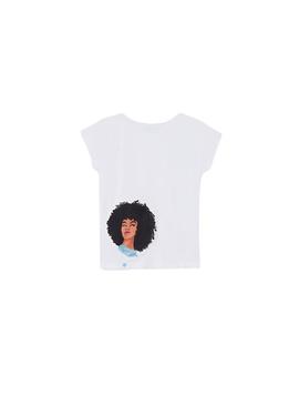 T-Shirt Mayoral Face Branco Para Menina