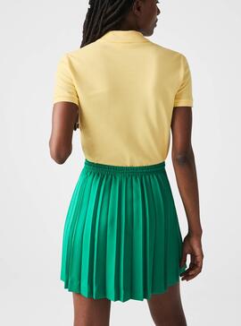 Polo Lacoste Em Pique Amarelo Para Mulher