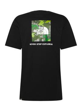 T-Shirt The North Face Vermelho Box Preto Camuflagem Homem