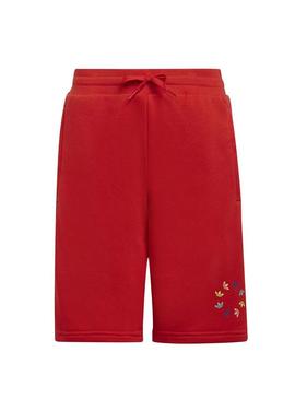 Bermudas Adidas Anel Regular Vermelho Para Menino Y Menina