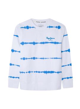 Sweat Pepe Jeans Edgar Branco Tie Dye Para Menino