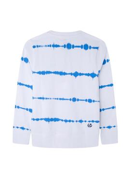 Sweat Pepe Jeans Edgar Branco Tie Dye Para Menino