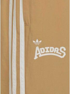 Pantalones Adidas Woven Block Bege Para Menina