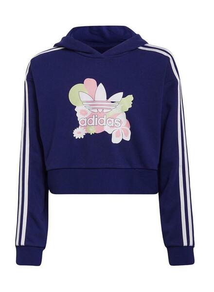 Sweat Adidas Flor Rosa Azul Marinho Para Menina