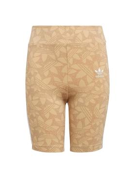 Leggings Adidas Ciclista Banana Bege Para Menina