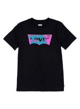 T-Shirt Levis Batwing Spray Preto Para Menino
