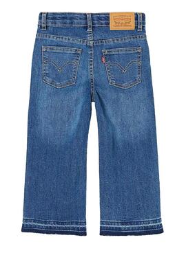 Jeans Levis Cropped Perna Larga Azul Menina