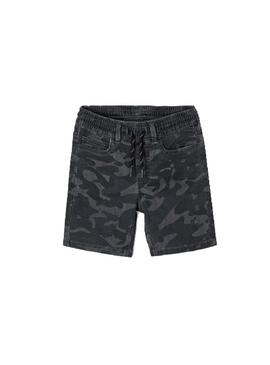 Bermuda Mayoral Soft Camuflagem Denim Cinza Menino