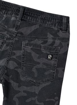 Bermuda Mayoral Soft Camuflagem Denim Cinza Menino