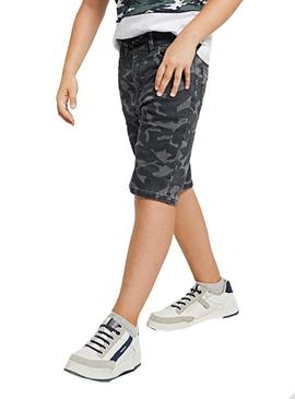 Bermuda Denim Mayoral Camuflagem Cinza Para Menino