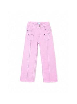 Calça Mayoral Cropped Lilás Sarja Para Menina