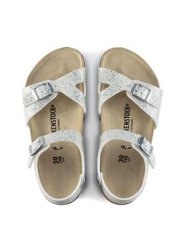 Sandálias Birkenstock Rio BF Brancos Para Menina