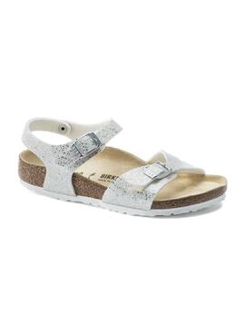 Sandálias Birkenstock Rio BF Brancos Para Menina