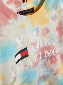 T-Shirt Tommy Hilfiger Tie Dye Multi Para Menino