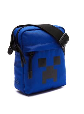 Bolsa de Ombro Lacoste X Minecraft Azul Para Homem