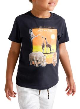 T-Shirt Mayoral Animais Preto Para Menino
