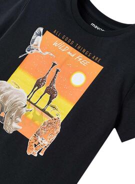 T-Shirt Mayoral Animais Preto Para Menino