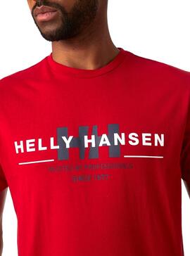 T-Shirt Helly Hansen Rwb Graphic Vermelho Para Homem