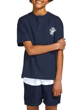 T-Shirt Jack & Jones Flows Azul Marinho Para Menino