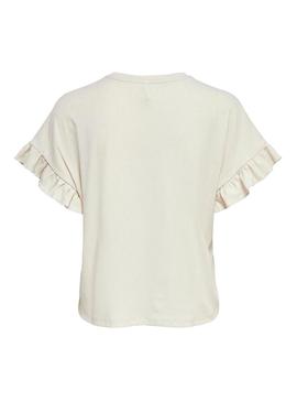 T-Shirt Only Marla Glitter Bege Para Mulher