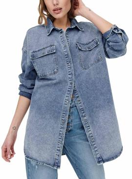 Camisa Denim Only Kasia Denim Azul Para Mulher