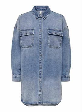 Camisa Denim Only Kasia Denim Azul Para Mulher