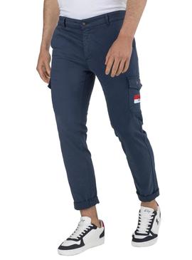 Pantalon El Pulpo Patch Cargo Azul Marinho Homem