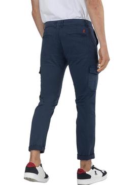 Pantalon El Pulpo Patch Cargo Azul Marinho Homem