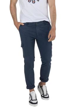 Pantalon El Pulpo Patch Cargo Azul Marinho Homem