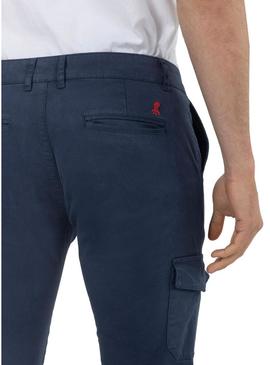 Pantalon El Pulpo Patch Cargo Azul Marinho Homem