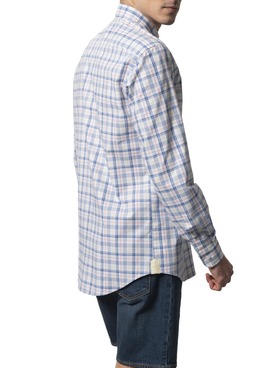 Camisa Klout Madras Branco para Homem